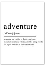 Poster - Adventure - muurposter - Wanddecoratie met tekst