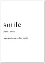 Poster - Smile - muurposter - Wanddecoratie met tekst