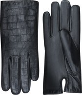 Laimböck Lianes - Leren dames handschoenen dames met croco print Color: Black, Size: 7.5