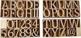 Houten Letters. Nummers And Symbols. H: 8 cm. 1.5 cm. mdf - 240 st