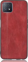 Mobigear Hoesje geschikt voor OPPO A73 5G Telefoonhoesje | Mobigear Stitch Backcover | A73 5G Case | Back Cover - Rood