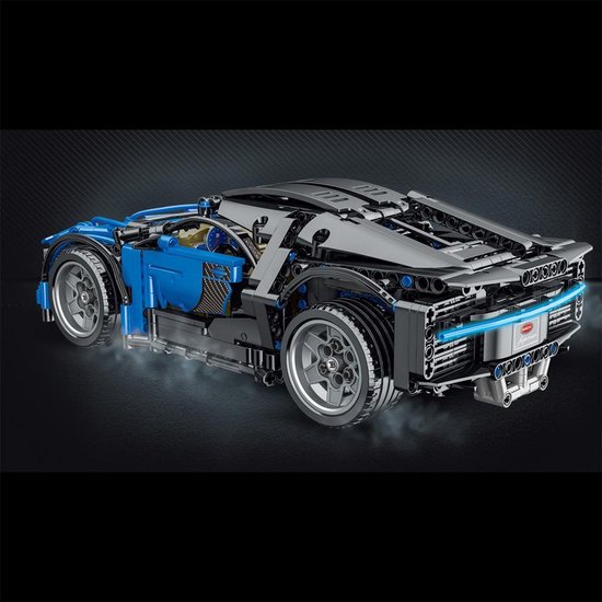 DW4Trading Blauwe Bugati Chiron Raceauto - 1225 Stuks - Compatibel met Grote Merken