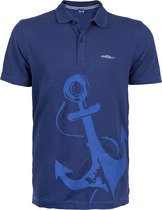 Anemoss Marineblauw T-shirt met polokraag voor heren - 100% Katoen - Maat XL