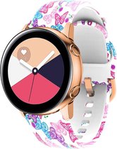 YONO Siliconen Special Bandje 20mm - Horlogebandje geschikt voor Samsung Galaxy Watch 6 / 5 / Pro / 4 / 3 / Active 2 - Polar Ignite / Unite – Huawei - Vlinder
