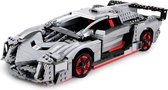 DW4Trading Grijs met Rode Lamborghini Raceauto - 1170 Stuks - Compatibel met Grote Merken