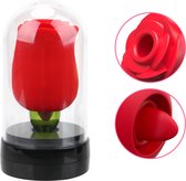 Rose Roos Luchtdruk en likkende Vibrator 2 in 1 Suck Sex Toys voor Vrouwen Flower - Monica Moments - Rood