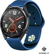 Siliconen Smartwatch bandje - Geschikt voor  Huawei Watch GT sport band - donkerblauw - 46mm - Strap-it Horlogeband / Polsband / Armband