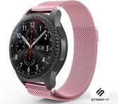 Milanees Smartwatch bandje - Geschikt voor  Samsung Galaxy Watch Milanese band 45mm / 46mm - roze - Strap-it Horlogeband / Polsband / Armband
