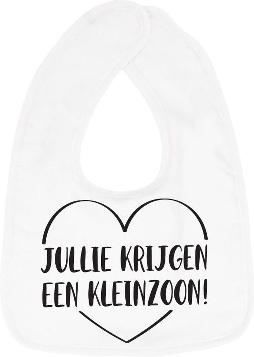 Goedkoopste Hospitrix Slabbetje met Tekst Jullie Krijgen een Kleinzoon! Wit - Cadeau Zwangerschap - Baby Kwijldoek - Kwijllap - Morslap - Bavette