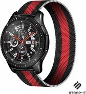 Milanees Smartwatch bandje - Geschikt voor Strap-it Samsung Galaxy Watch 46mm Milanees bandje - zwart /rood - Strap-it Horlogeband / Polsband / Armband