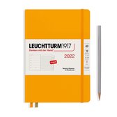 Leuchtturm - Agenda - 2022 - Weekly planner - 1 week per pagina met notitie -12 maanden - A5 - 14,5 x 21 cm - Hardcover - Oranje