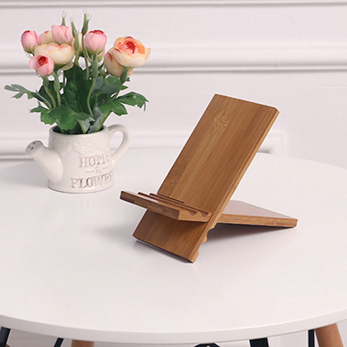 Universele telefoonhouder - Tablethouder - bamboe hout telefoon houder - tablet - IPad houder - standaard voor gsm — cadeau in Telefoon & Tablet - foto 4