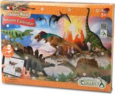 Collecta Gift Set / Adventskalender: Dinosaurus - PREHISTORISCHE WERELD 40x30cm, met 12 AR-kaarten, 24 figuren en papieren diorama, in geschenkdoos, 3+