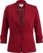 WE Fashion Dames getailleerde stretch blazer met ingerimpelde mouwen