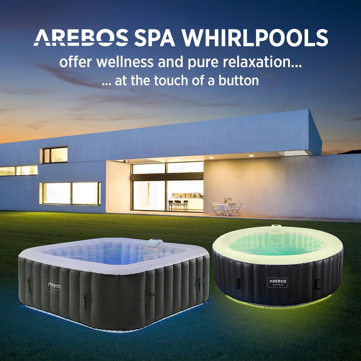 AREBOS Bubbelbad Voor 6 personen - Hottub - met Accessoires - afbeelding 2