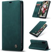 Casemania Hoesje Geschikt voor Samsung Galaxy A22 5G Emerald Green - Portemonnee Book Case