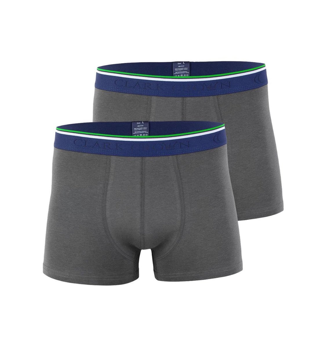 CLARK CROWN BAMBOE Boxershorts 2x Grijs individuele verpakking maat-XL