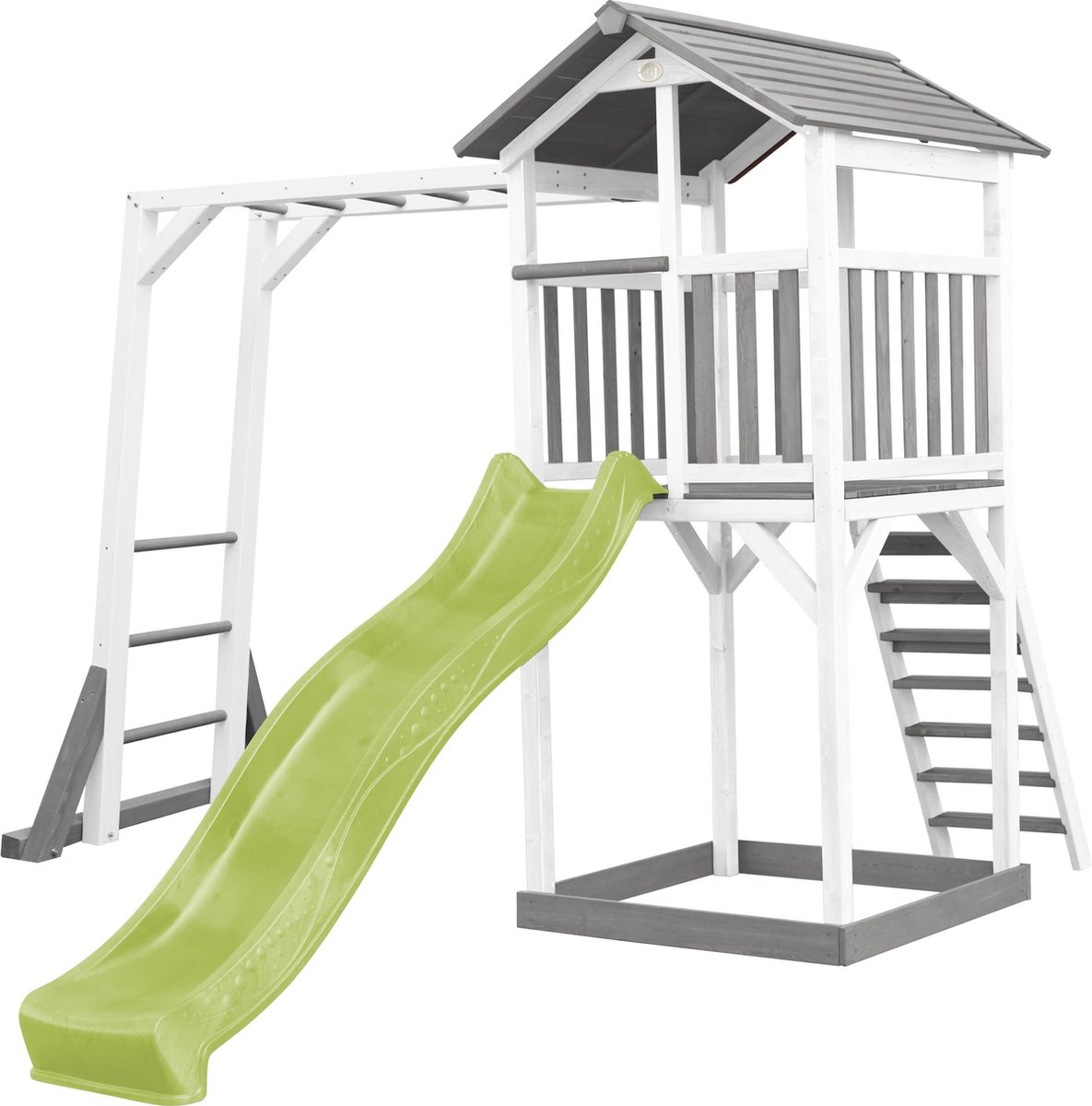Axi Beach Tower Speeltoestel Van Hout In Grijs En Wit Speeltoren Met Zandbak