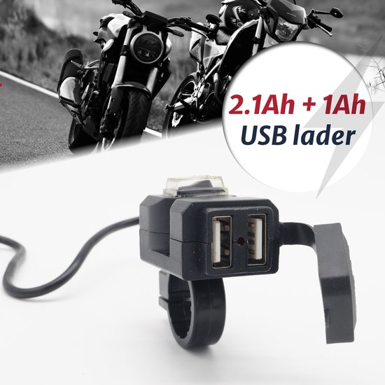 team toewijzen Prematuur Motor24™ - USB aansluiting motorfiets - 12V - USB lader motor - USB charger  motor -... | bol.com