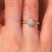 Hemels juwelier- HMLR118- Dames- Damesring- 14k geel gouden- Ring- Verlovingsring- Maat56 - 18mm- Moederdag aanbieding