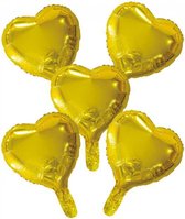 Wefiesta Folieballonnen Hartvorm 22 Cm Goud 5 Stuks