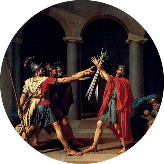 Le serment des Horaces, Jacques-Louis David - Photo sur papier peint Circle - ⌀ 40 cm