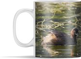 Mok - Fuut zwemt in het water - 350 ml - Beker