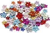 Strasstenen,  6+10+12 mm, diverse kleuren, bloemen, 252stuks