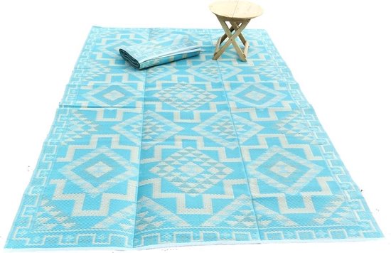 plastic vloerkleed-buitenkleed 180x270cm aqua aztec |