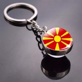 Macedonië Vlag Sleutelhanger | EK Voetbal | Luxe Gift | Mooie Decoratie | Handige Producten | Glas | 1 Stuk | Volwassenen | Keer Op Keer | Rituals Producten | Geslaagd | Geslaagd Versiering | Mooie Cadeau