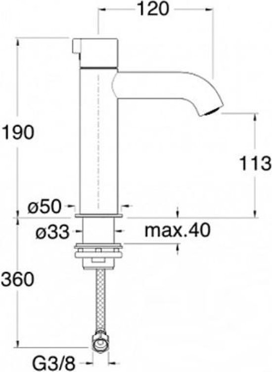 CRISTINA RX21028 MITIGEUR LAVABO INOX