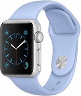 Apple Watch Horlogeband + Case - Apple watch bandje - 4/5/6/SE 44mm - Lichtblauw - Apple Watch - Bescherming - Siliconen - Unisex