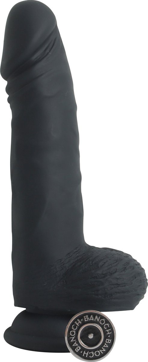 Goedkoopste Banoch | Dildo zwart siliconen penis met zuignap | lengte 17,5 cm | Ø 4 cm | 255 gram