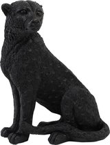 Light & Living - Deco Beeld Cheetah Zwart - Kunststof Zwart - 26x19x19cm (hxbxd)