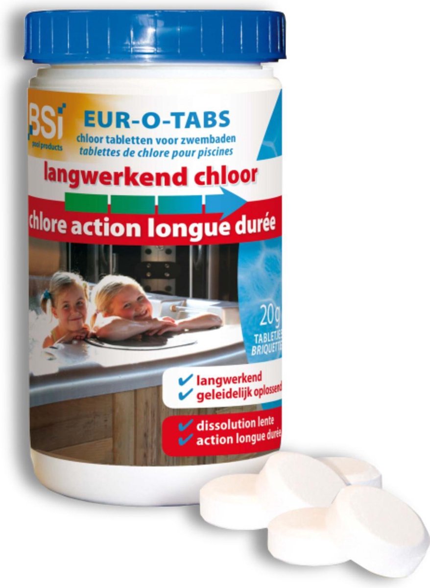 Chloortabletten langwerkend - 1 kg - kleine tabletten 20gram (+-3 cm)