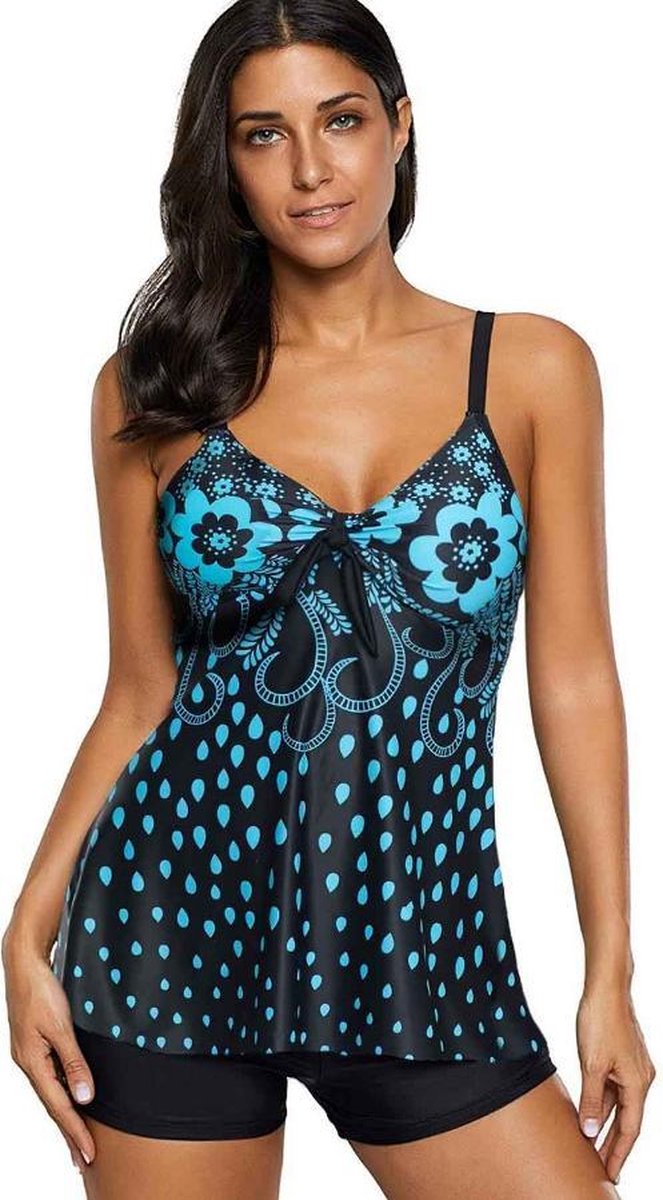 Tankini Dames 2-Delig - Blauw Print - Maat XL 'Tyresa'