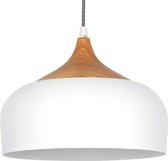 Hanglamp Led Scandinavisch Nordic  Wit  30.5cm - Rond - Hout -  Modern - Dimbaar -Kamer - Keuken - Woonkamer - Eetkamer - Slaapkamer - Hal - Cafe - Bar - Restaurant - Horeca