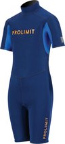 Prolimit Grommet Shorty Wetsuit - Maat 158  - Unisex - Donker blauw/Blauw/Oranje
