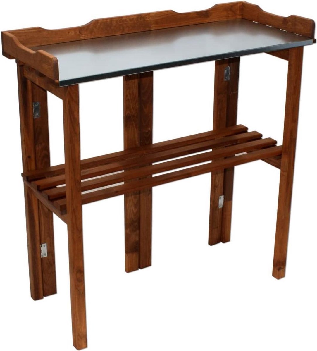 HABAU Planttafel van hemlockspar, geolied, met 6 metalen haken, 76 x 37 x 92 cm