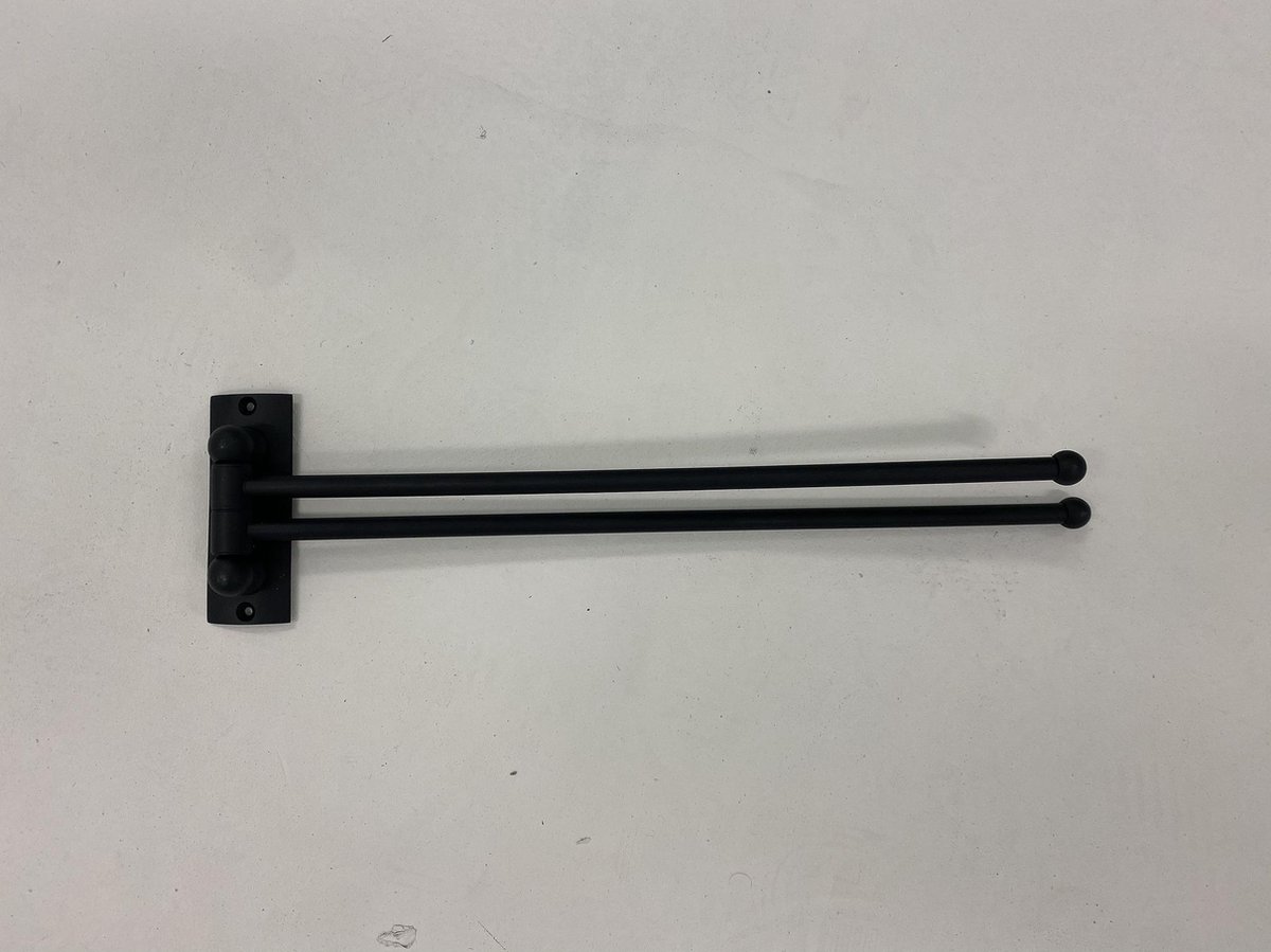 Serie Nilüfer - Handdoekrek 2-arms - 40cm - Mat Zwart