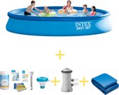 Zwembad - Easy Set - 457 x 84 cm - Inclusief WAYS Onderhoudspakket, Filterpomp & Grondzeil