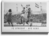 Walljar - Poster Ajax - Voetbalteam - Amsterdam - Eredivisie - Zwart wit - FC Utrecht - AFC Ajax '76 - 40 x 60 cm - Zwart wit poster