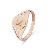 Isabel Bernard La Concorde Lauren 14 Karaat Rosé Gouden Initial Ring  - Roségoudkleurig