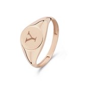 Isabel Bernard La Concorde Lauren 14 Karaat Rosé Gouden Initial Ring  - Roségoudkleurig