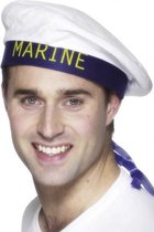 4x stuks marine matrozen verkleed hoedje - Carnaval hoeden - Zeemannen