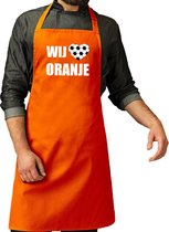Wij houden van oranje katoenen schort - Koningsdag/ EK/ WK voetbal - Nederland supporter - cadeau schort / bbq / keukenschort