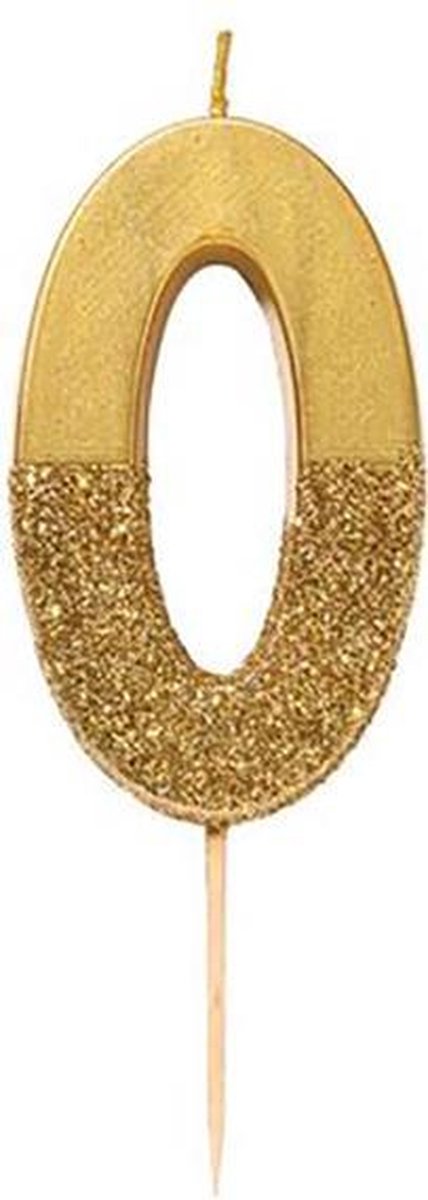 Cactula leuke gouden glitter verjaardags cijfer taart kaarsen 0