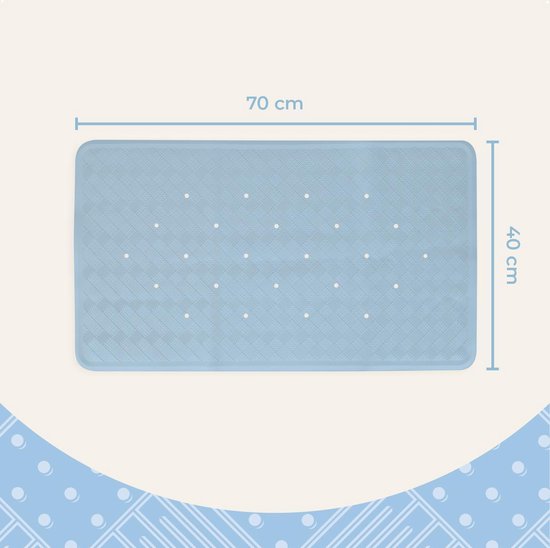 Badmat Blauw antislip mat 40 x 70 cm - Pasper - douchemat - voor bad en douche - blauw - Pasper
