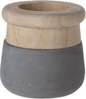 Bloempot voor Binnen en Buiten - Plantenbak - Plantenpot - Cement Grijs Hout - d11xh10cm