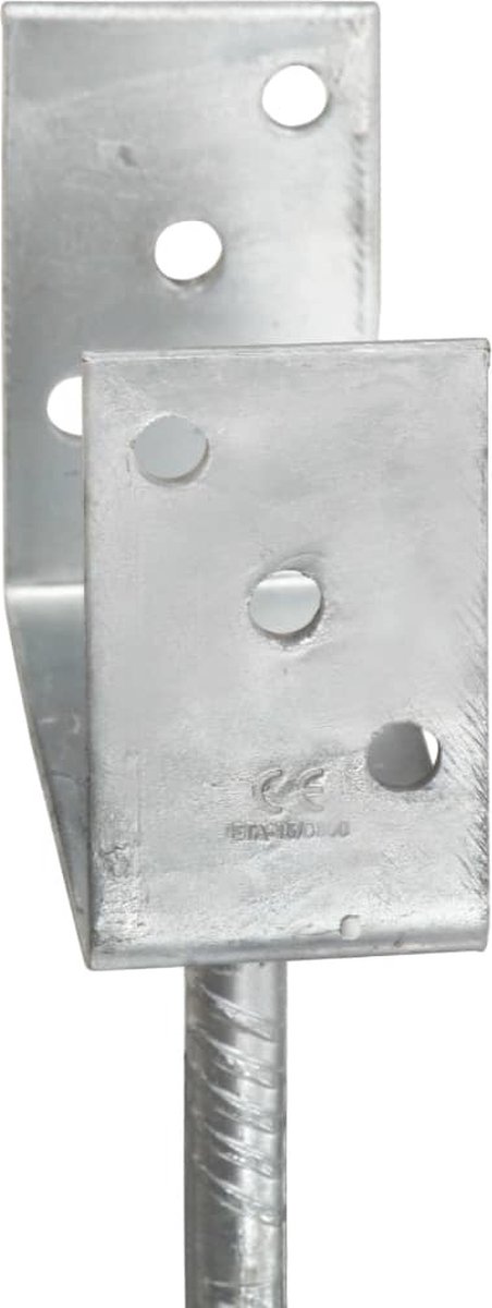 vidaXL - Grondankers - 6 - st - 9x6x30 - cm - gegalvaniseerd - staal - zilverkleurig
